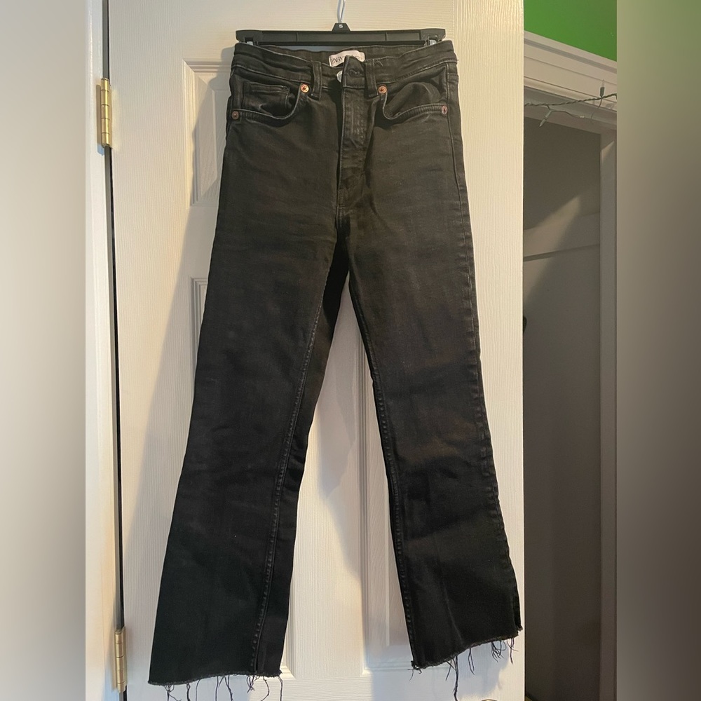 Zara flare black jeans size 2